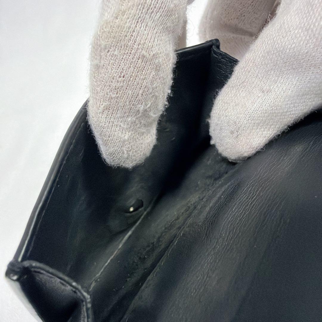 SAINT LAURENT 三つ折り財布 レザー 黒 コンパクト
