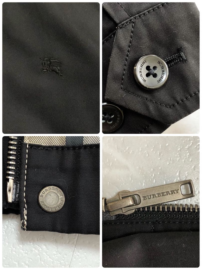 【美品】BURBERRY ハリントンジャケット ノバチェック ホースロゴ 黒 M