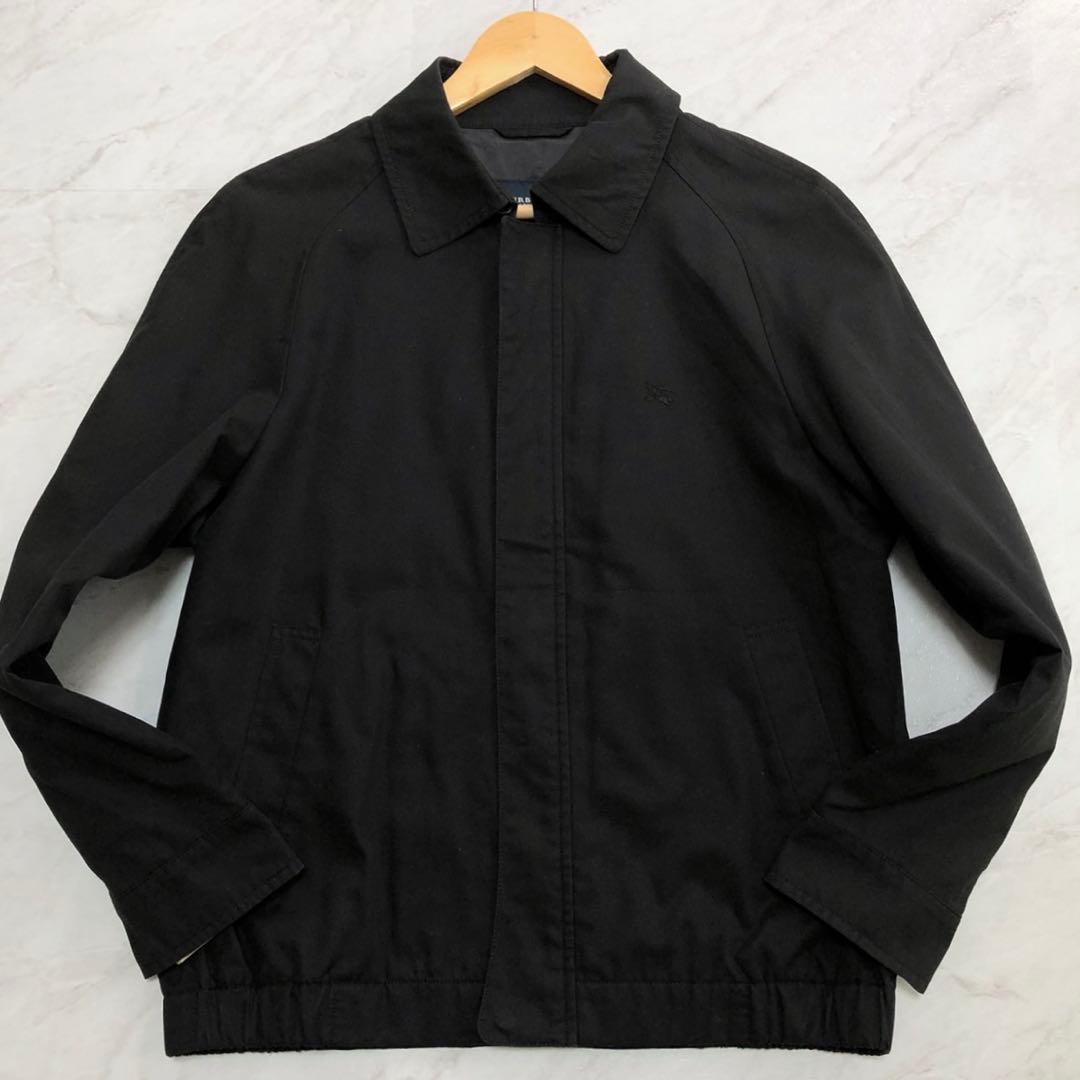 【美品】BURBERRY ハリントンジャケット ノバチェック ホースロゴ 黒 M
