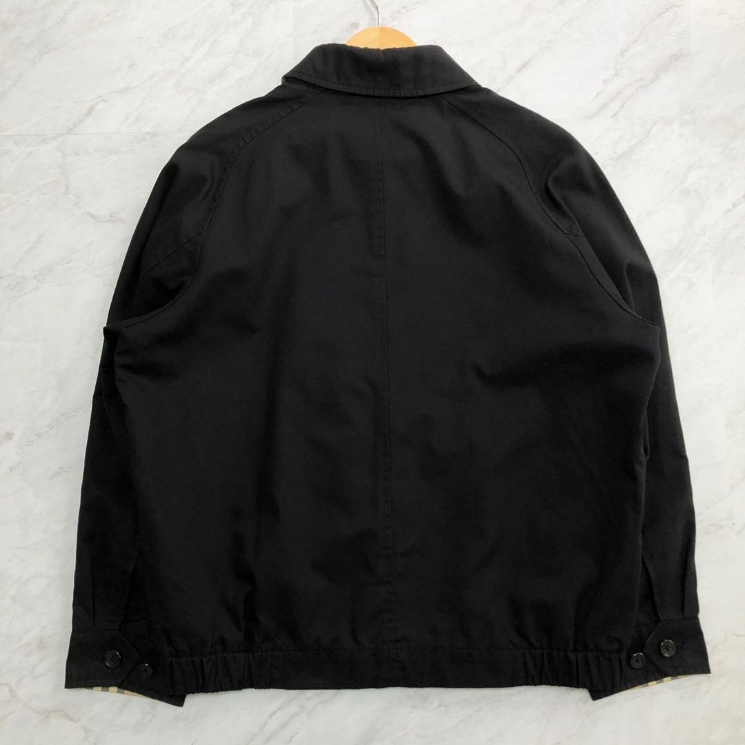 【美品】BURBERRY ハリントンジャケット ノバチェック ホースロゴ 黒 M