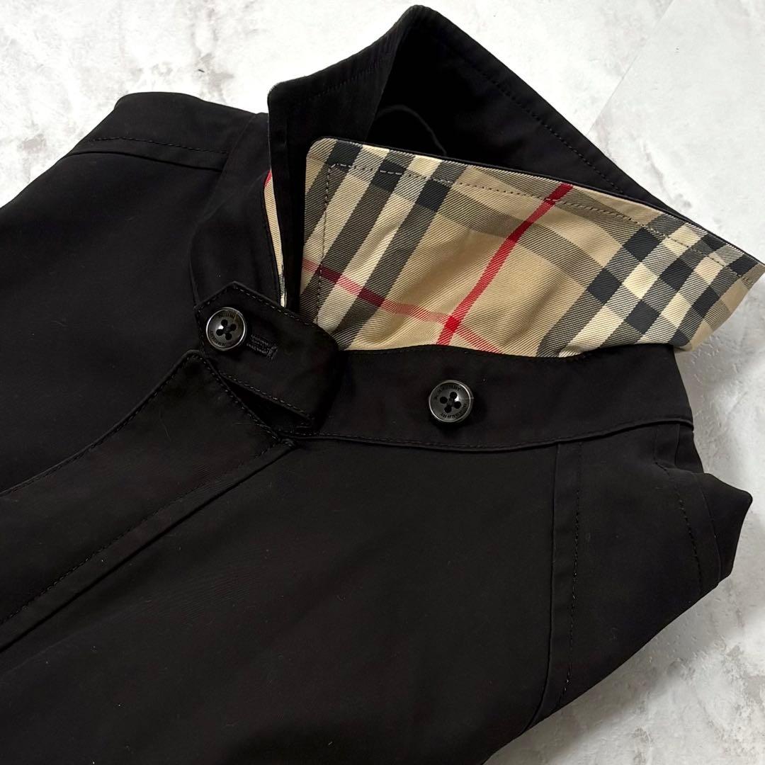 【美品】BURBERRY ハリントンジャケット ノバチェック ホースロゴ 黒 M