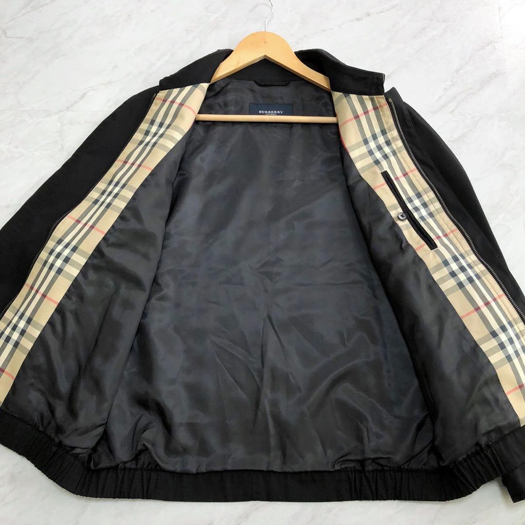 【美品】BURBERRY ハリントンジャケット ノバチェック ホースロゴ 黒 M