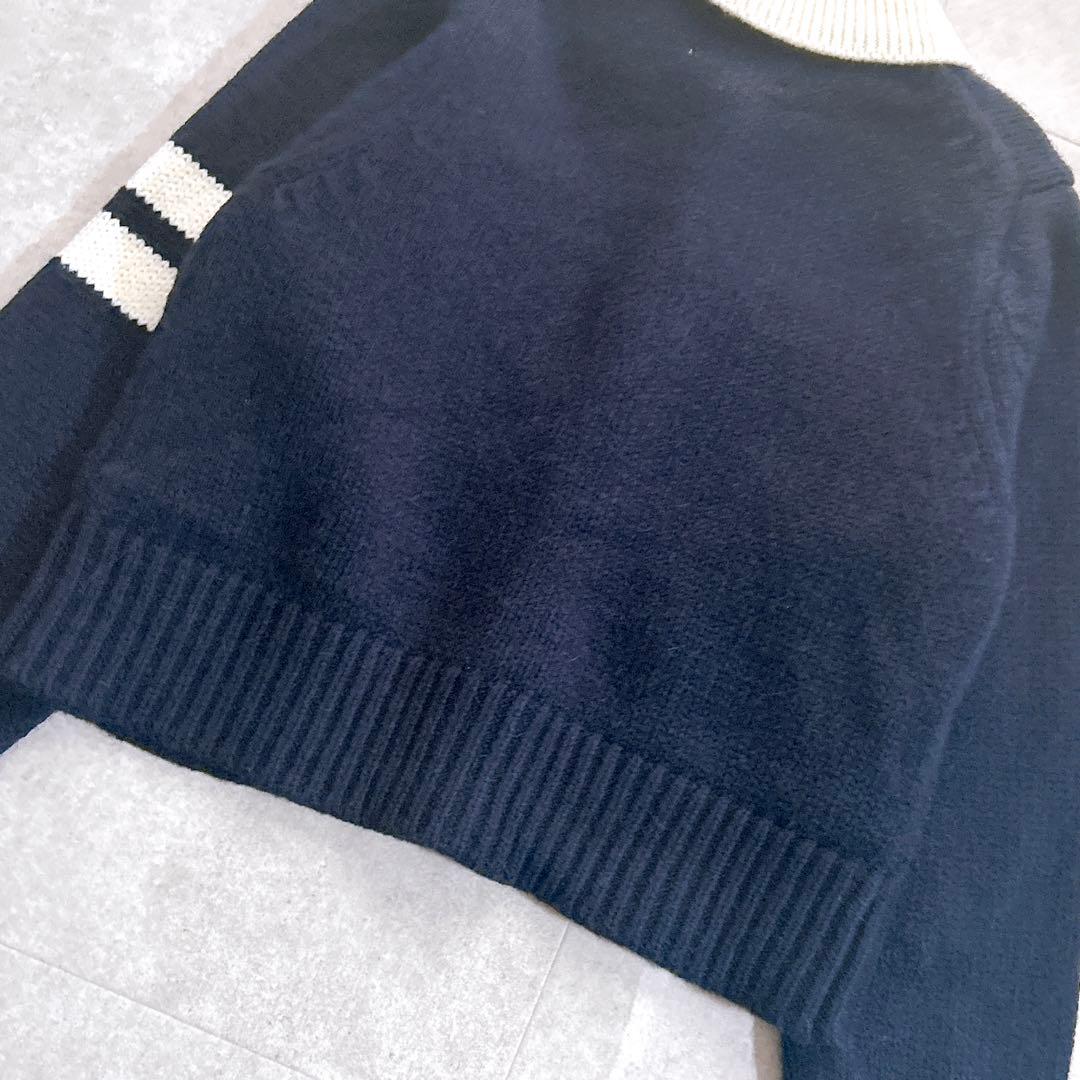 極美品✨ アダムエロペ 【WEB限定】ポロニットカーディガン 紺 近年 完品