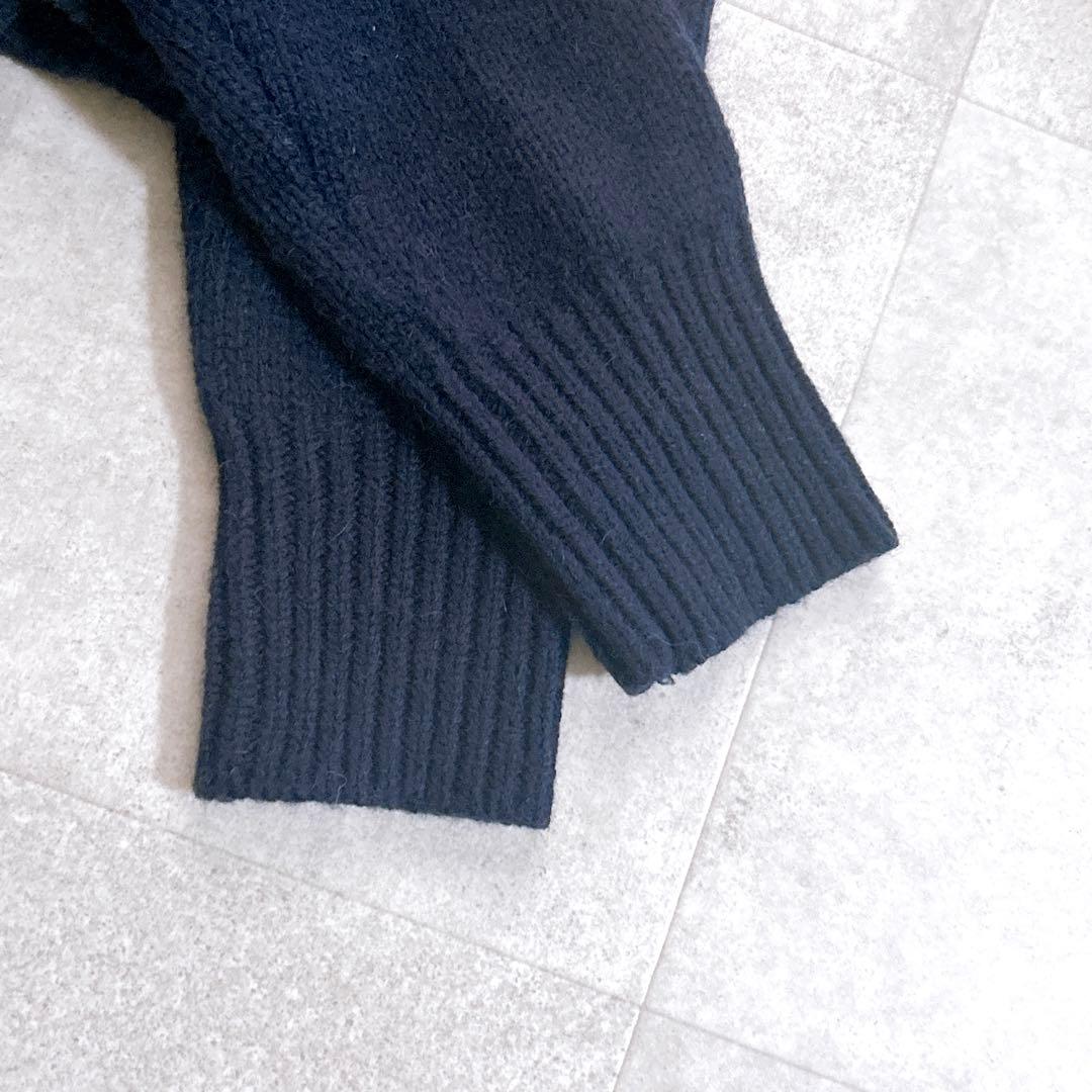 極美品✨ アダムエロペ 【WEB限定】ポロニットカーディガン 紺 近年 完品