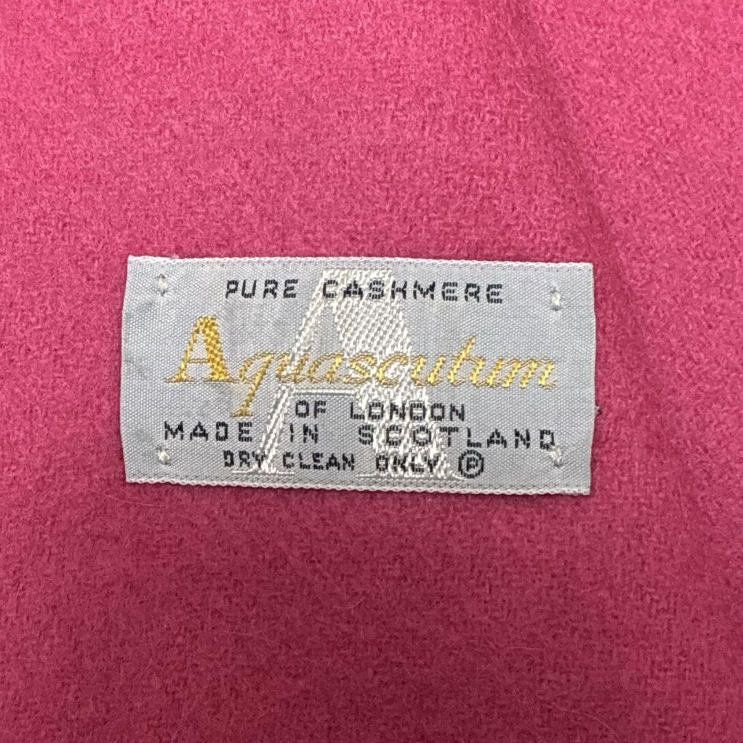 極美品✨Aquascutum アクアスキュータム カシミヤ 大判マフラー 英国