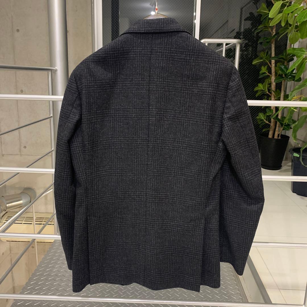 LARDINI ダークグレー チェック柄 テーラードジャケット
