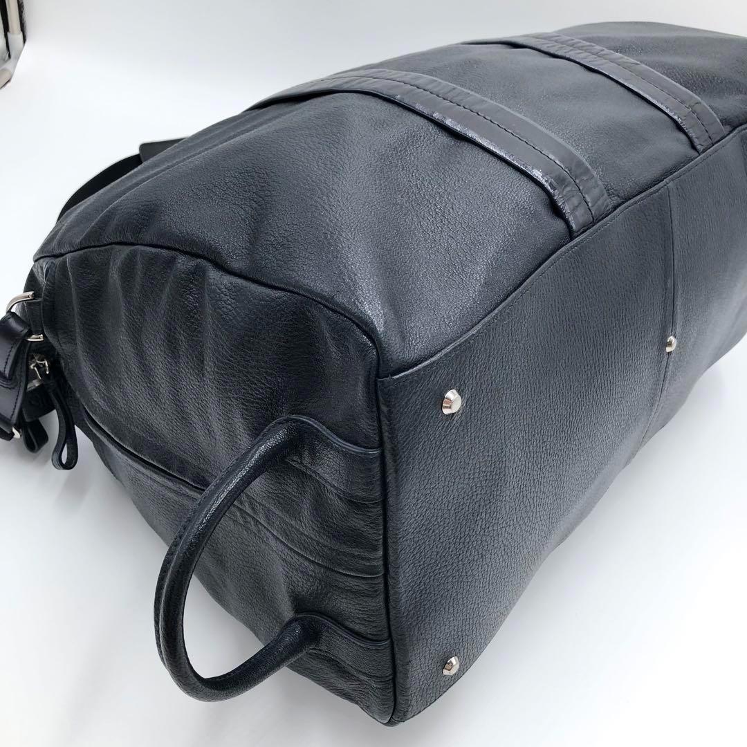 美品 ガレリアント 大容量 ボストンバッグ 2way ネイビー×ブラック