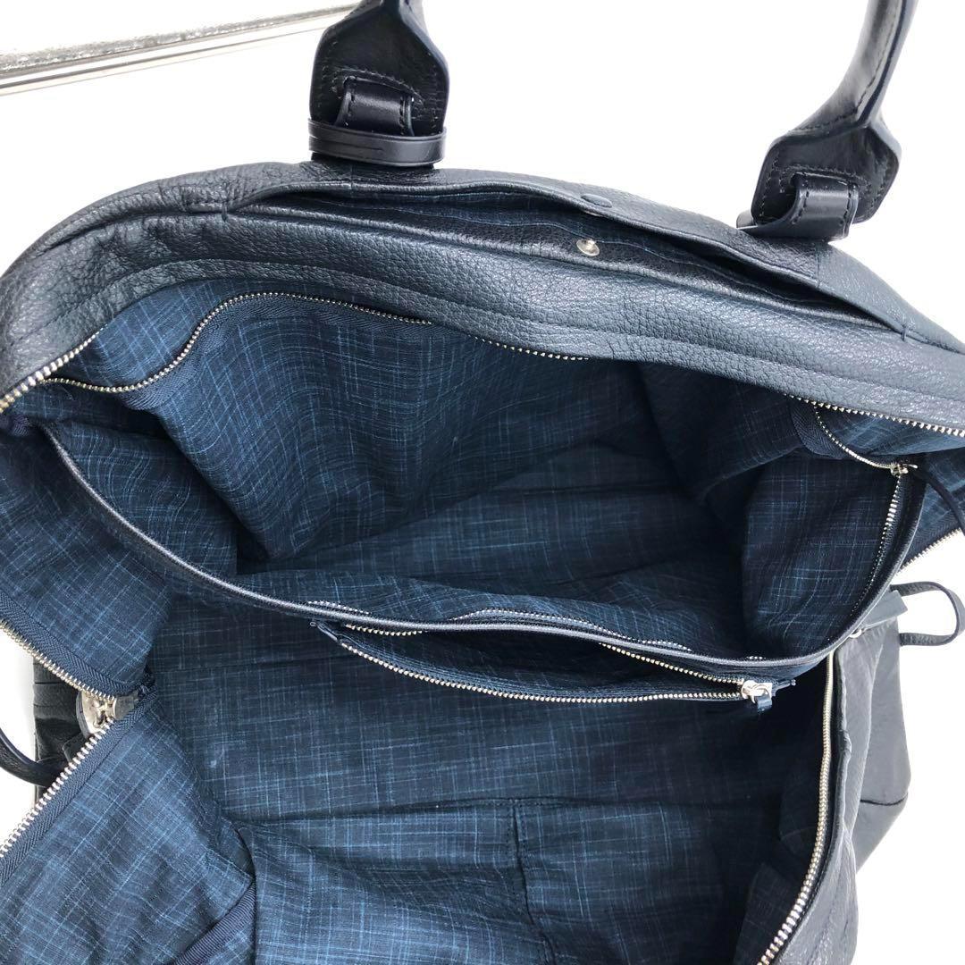 美品 ガレリアント 大容量 ボストンバッグ 2way ネイビー×ブラック