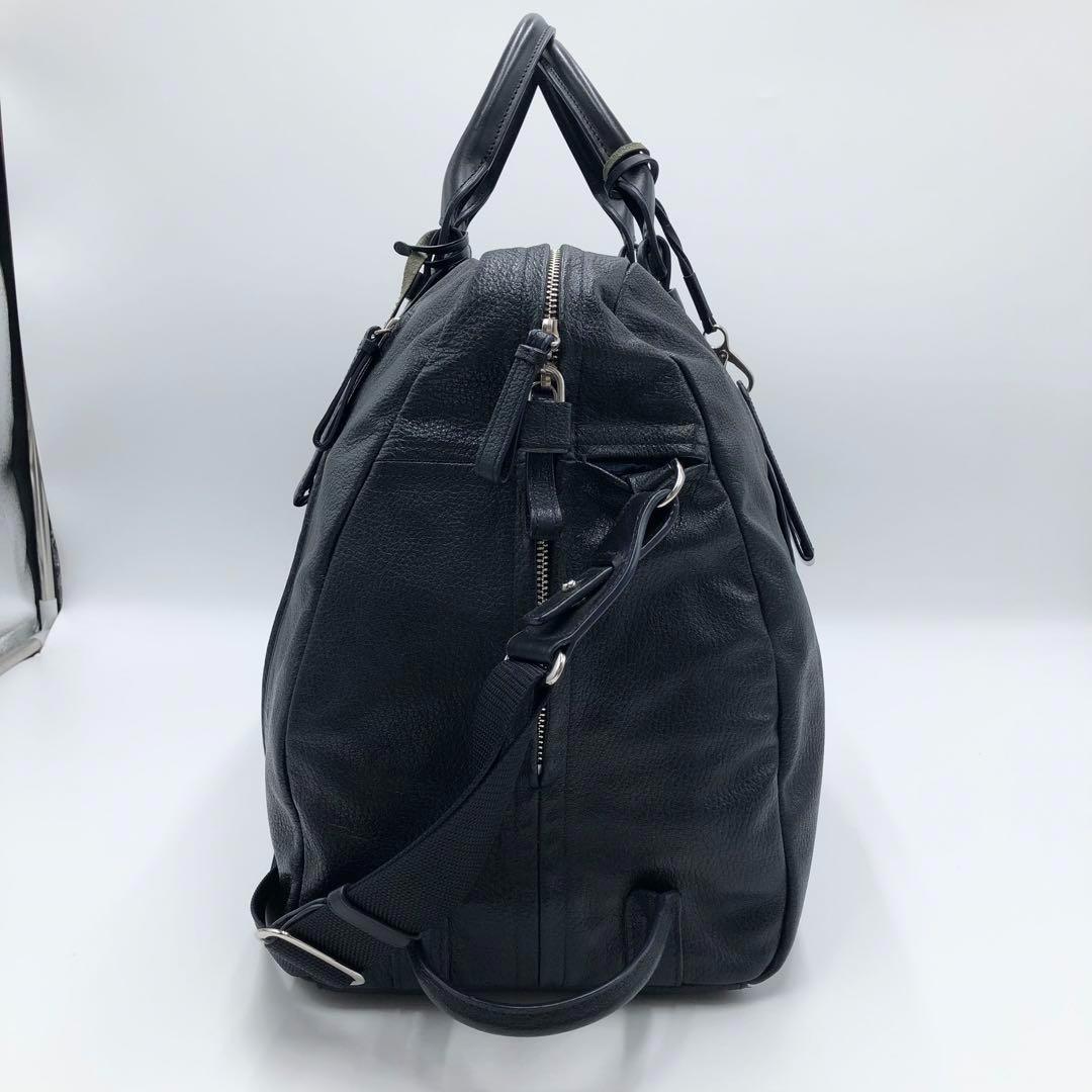 美品 ガレリアント 大容量 ボストンバッグ 2way ネイビー×ブラック
