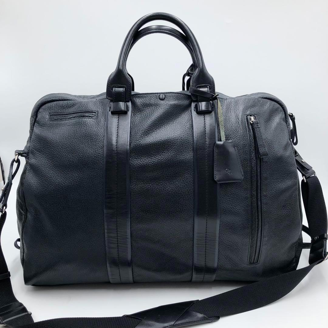 美品 ガレリアント 大容量 ボストンバッグ 2way ネイビー×ブラック