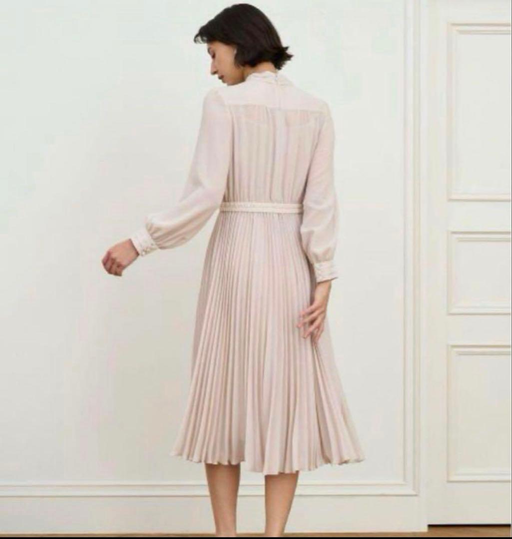 【極美品】ANAYI アナイ シアードビー ボウタイプリーツ ワンピース