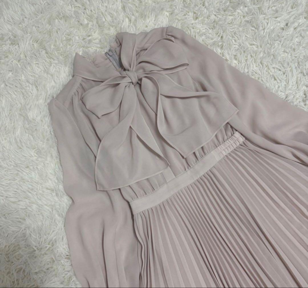 【極美品】ANAYI アナイ シアードビー ボウタイプリーツ ワンピース
