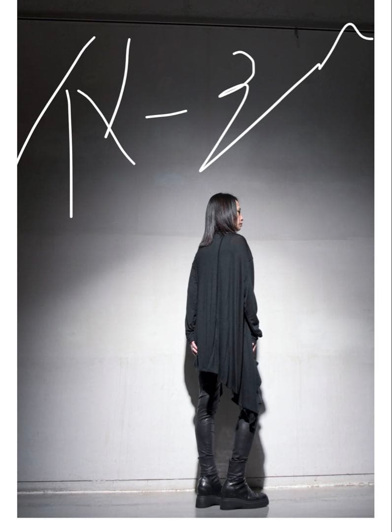 bajra ロングカーディガン　ブラック×ホワイト　定価43,560円