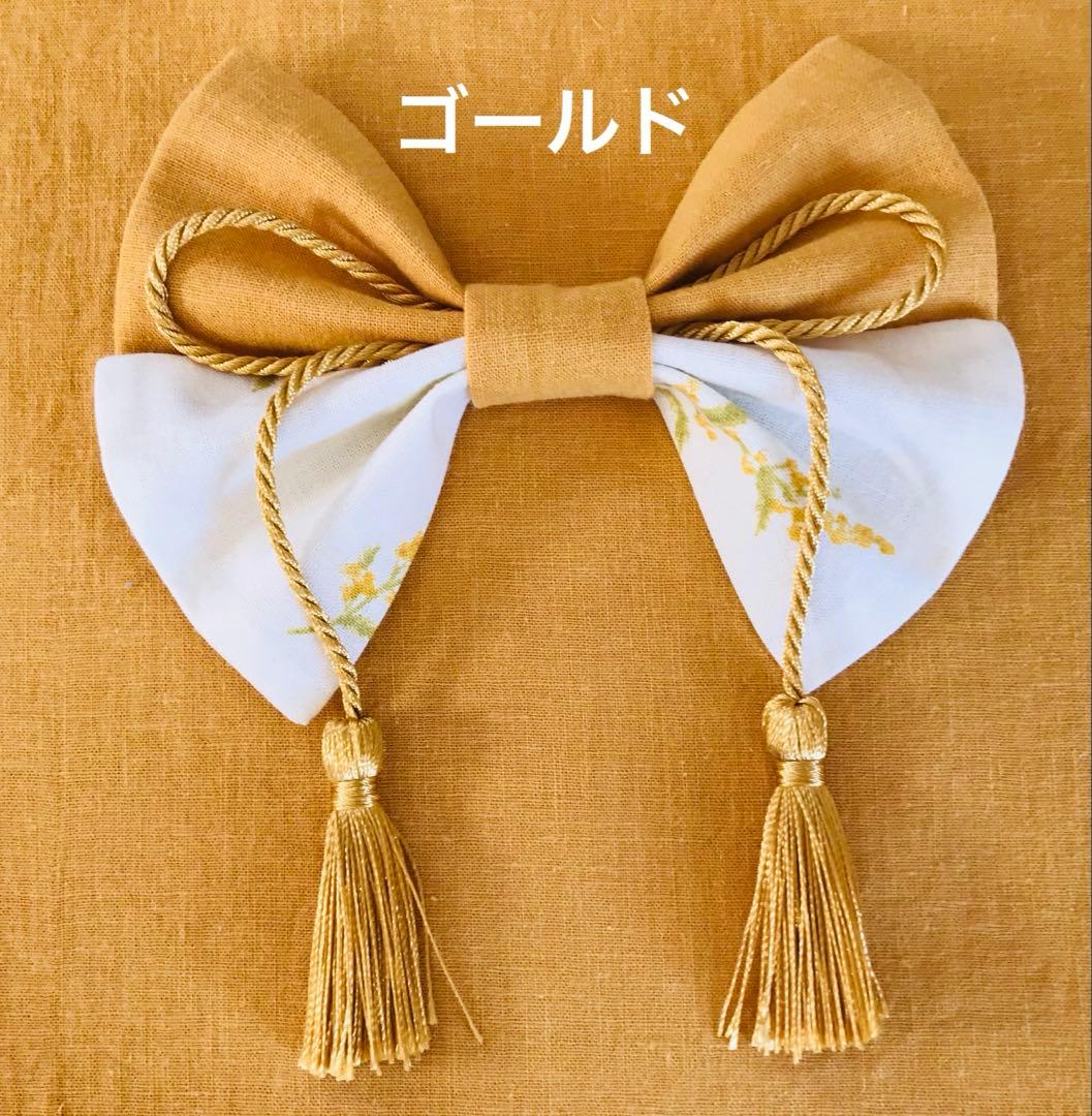 さっこベビー袴　ミモザ柄オフホワイト×ミモザイエロー