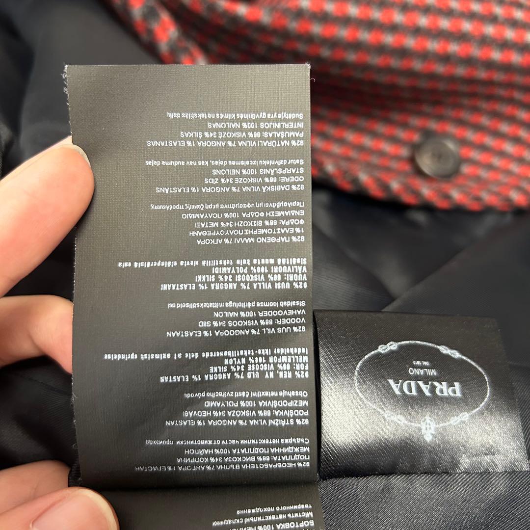 極美品 PRADA コート レディース レッド ブラック