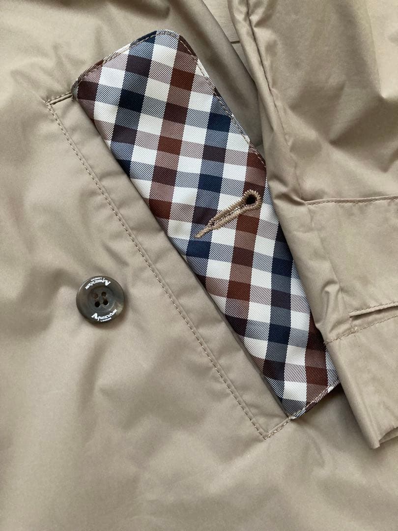Aquascutum LONDON ステンカラーコート ベージュ M〜L 春