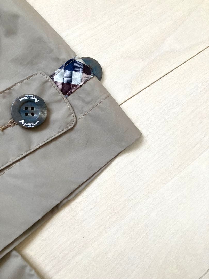 Aquascutum LONDON ステンカラーコート ベージュ M〜L 春