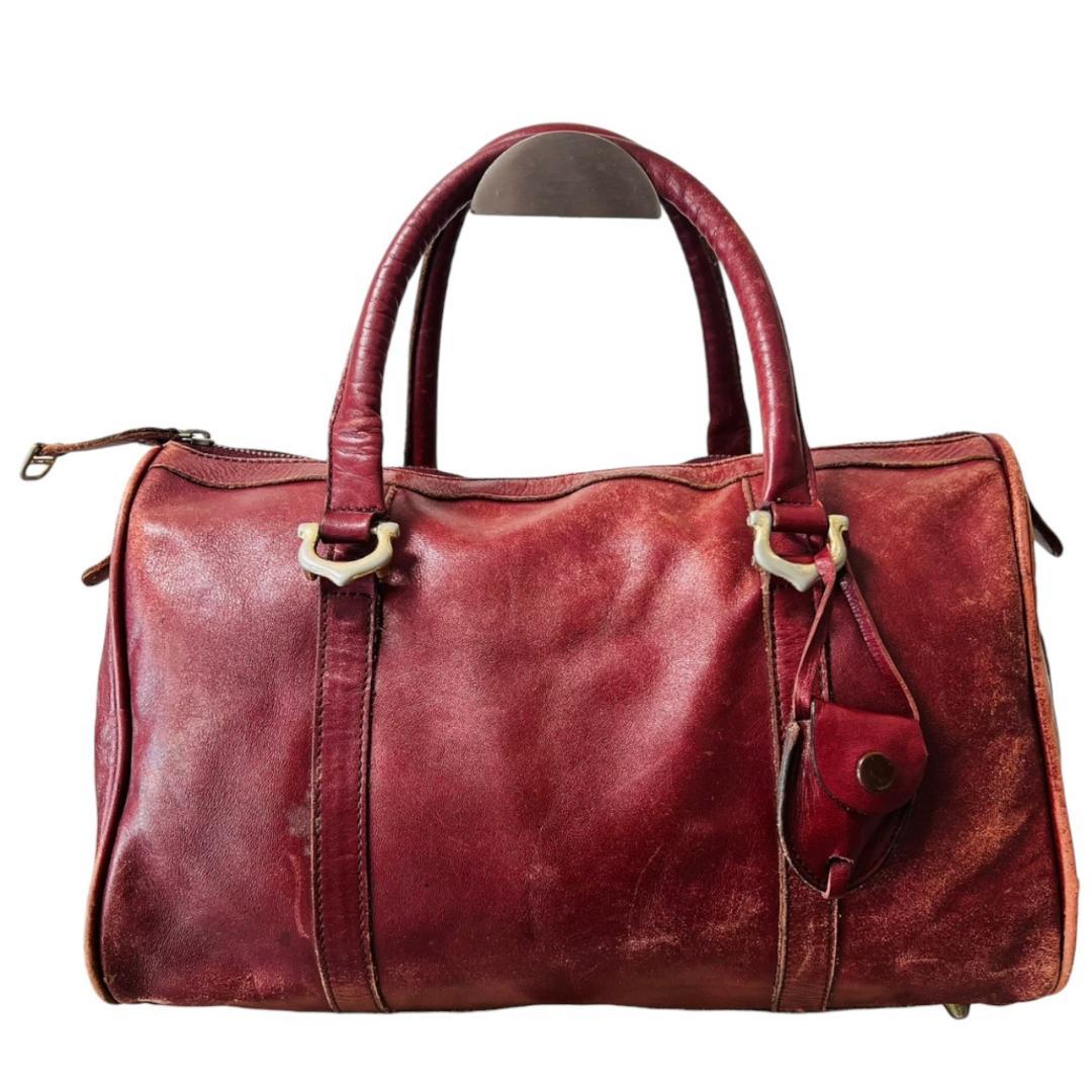 【良品】Cartier ミニボストンバッグ マストライン ボルドー 南京錠 鍵