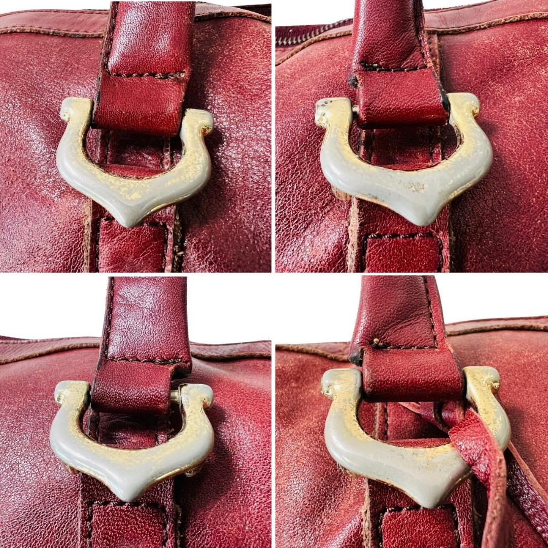 【良品】Cartier ミニボストンバッグ マストライン ボルドー 南京錠 鍵