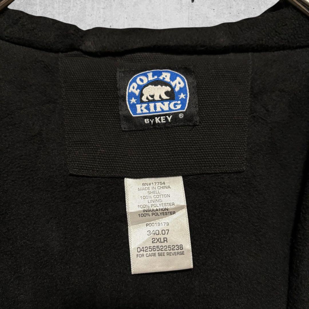 90sヴィンテージ中綿ダック地アクティブジャケットパーカーブラック肉厚古着2XL