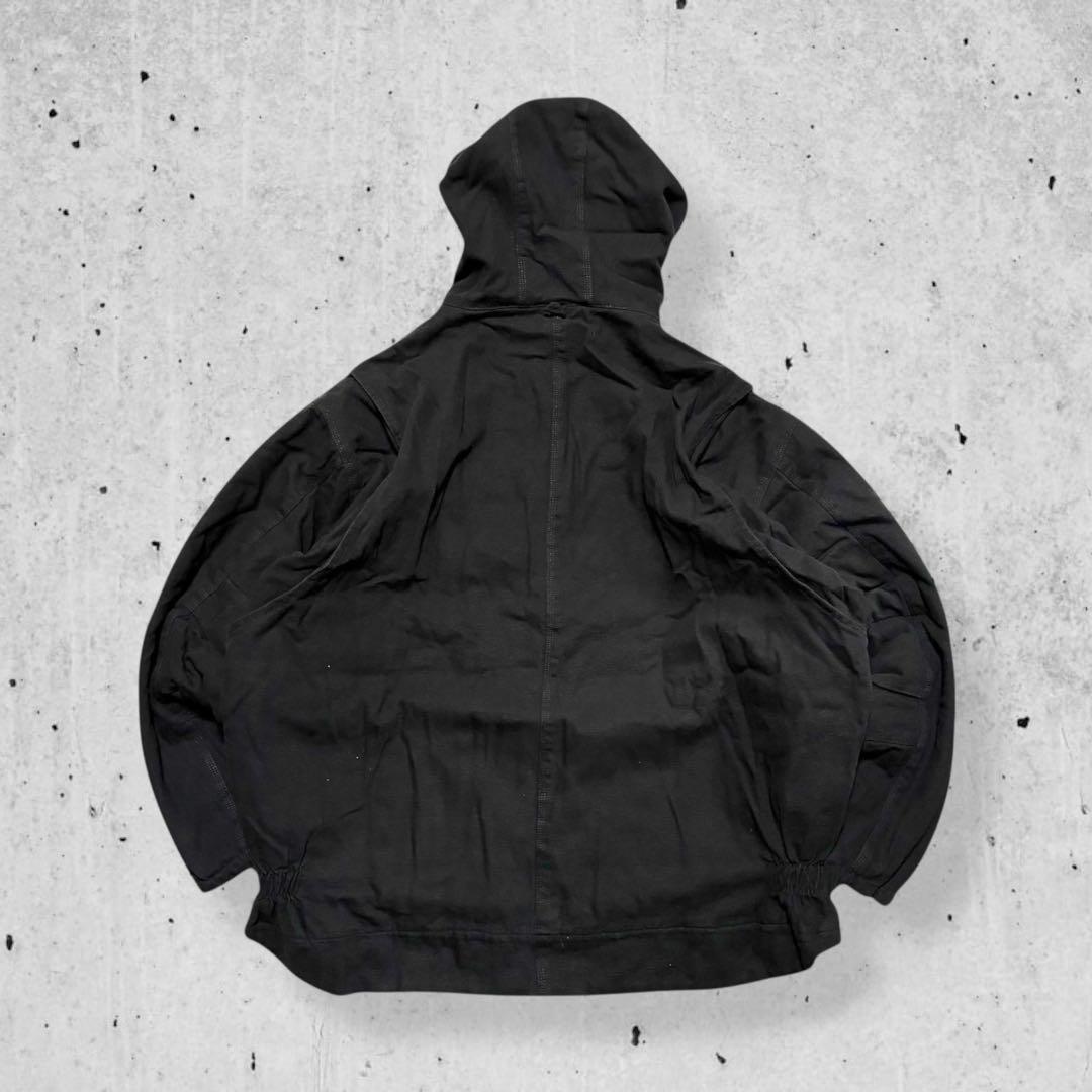 90sヴィンテージ中綿ダック地アクティブジャケットパーカーブラック肉厚古着2XL