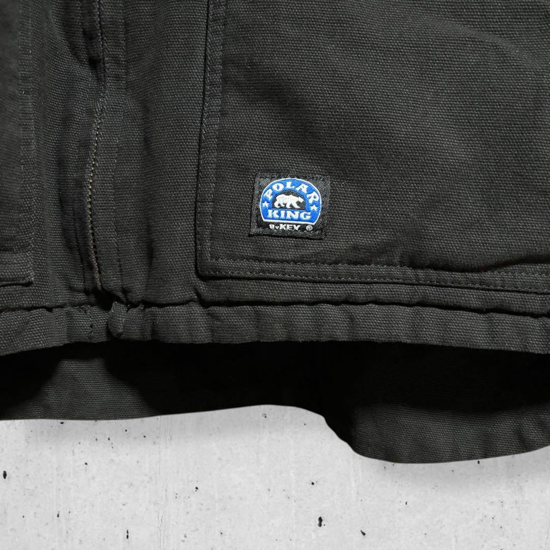 90sヴィンテージ中綿ダック地アクティブジャケットパーカーブラック肉厚古着2XL