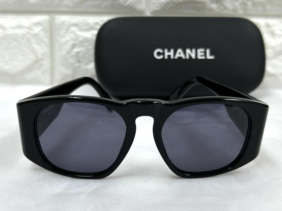 CHANEL シャネル サングラス ココマーク べっ甲柄 ブラック 2点セット*
