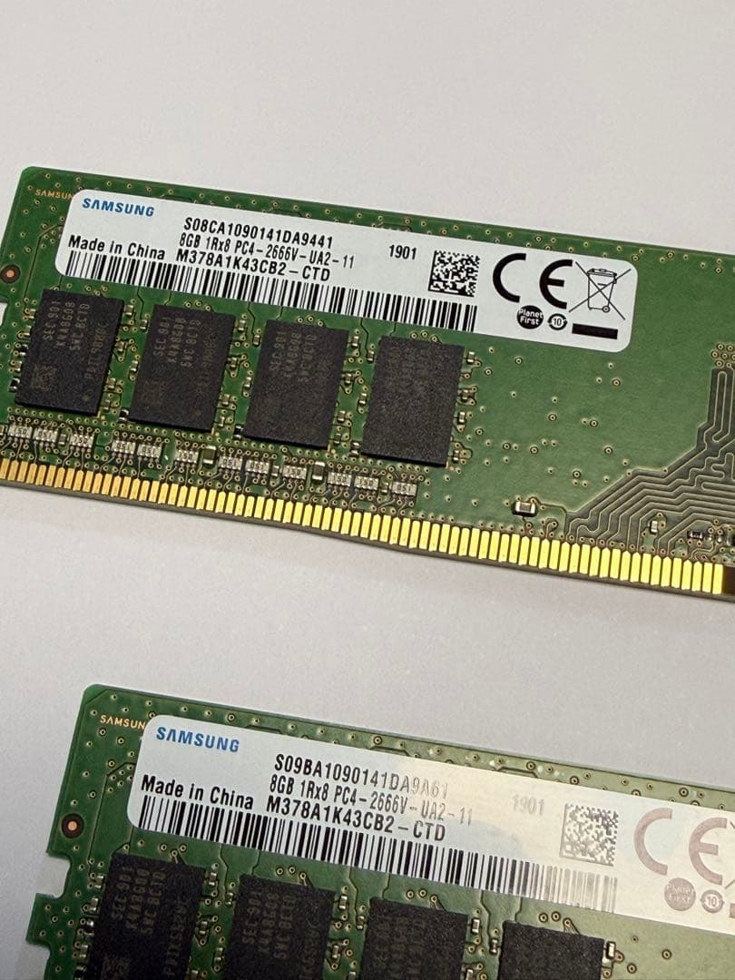 Samsung DDR4 8GB メモリ PC4-2666V 2枚1セット