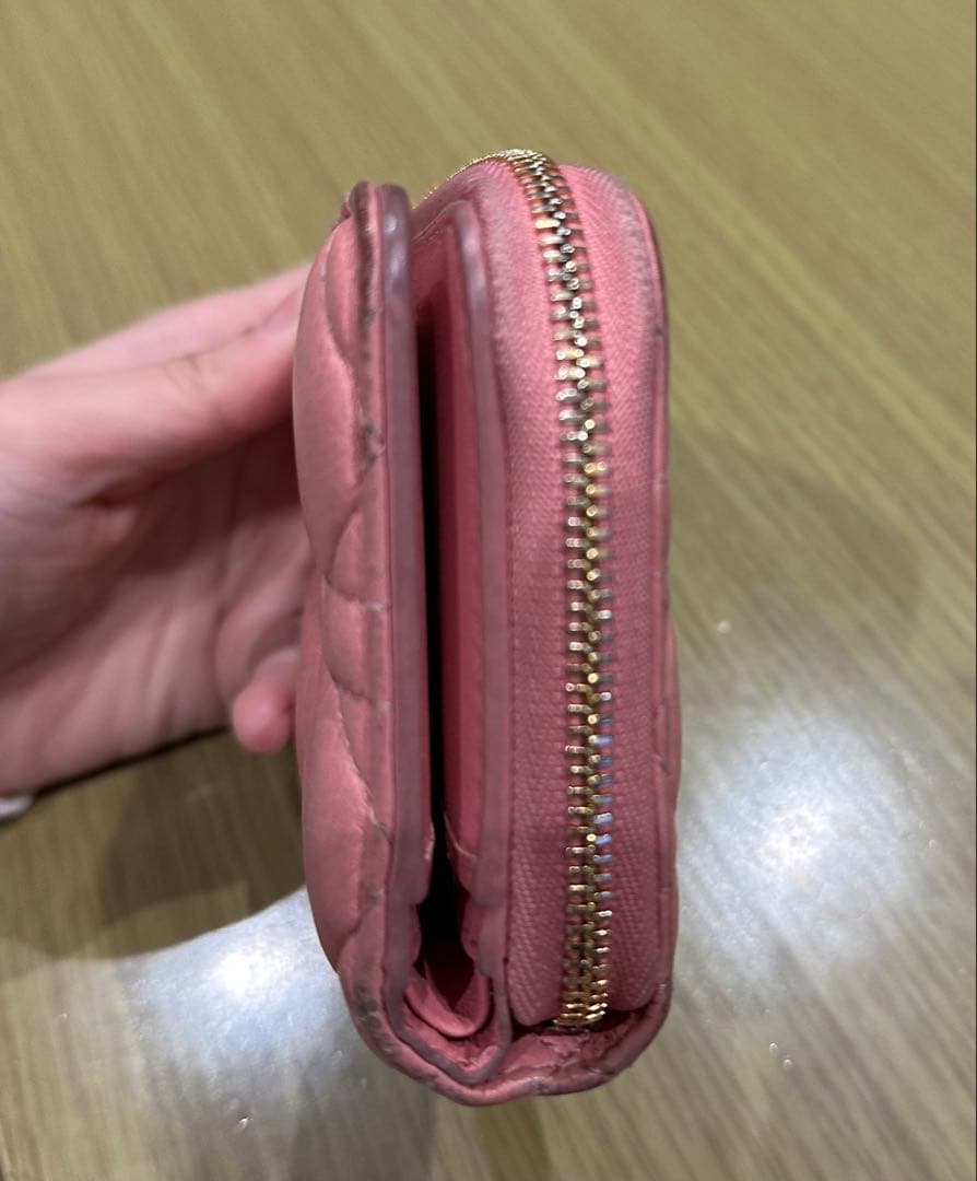 Dior ピンク キルティング 二つ折り財布