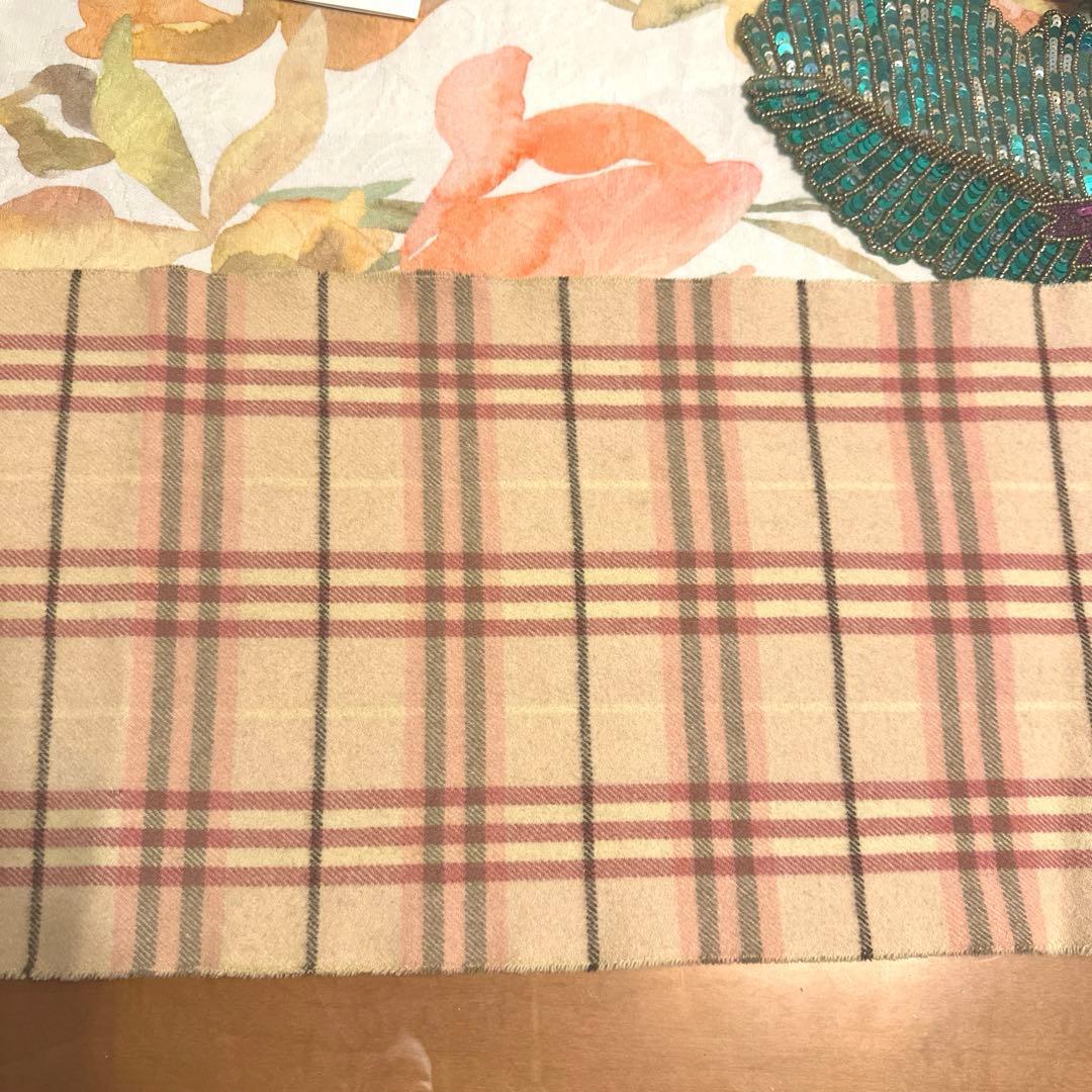 希少カラー　BURBERRY　バーバリー　ノバチェック　カシミヤ　マフラー