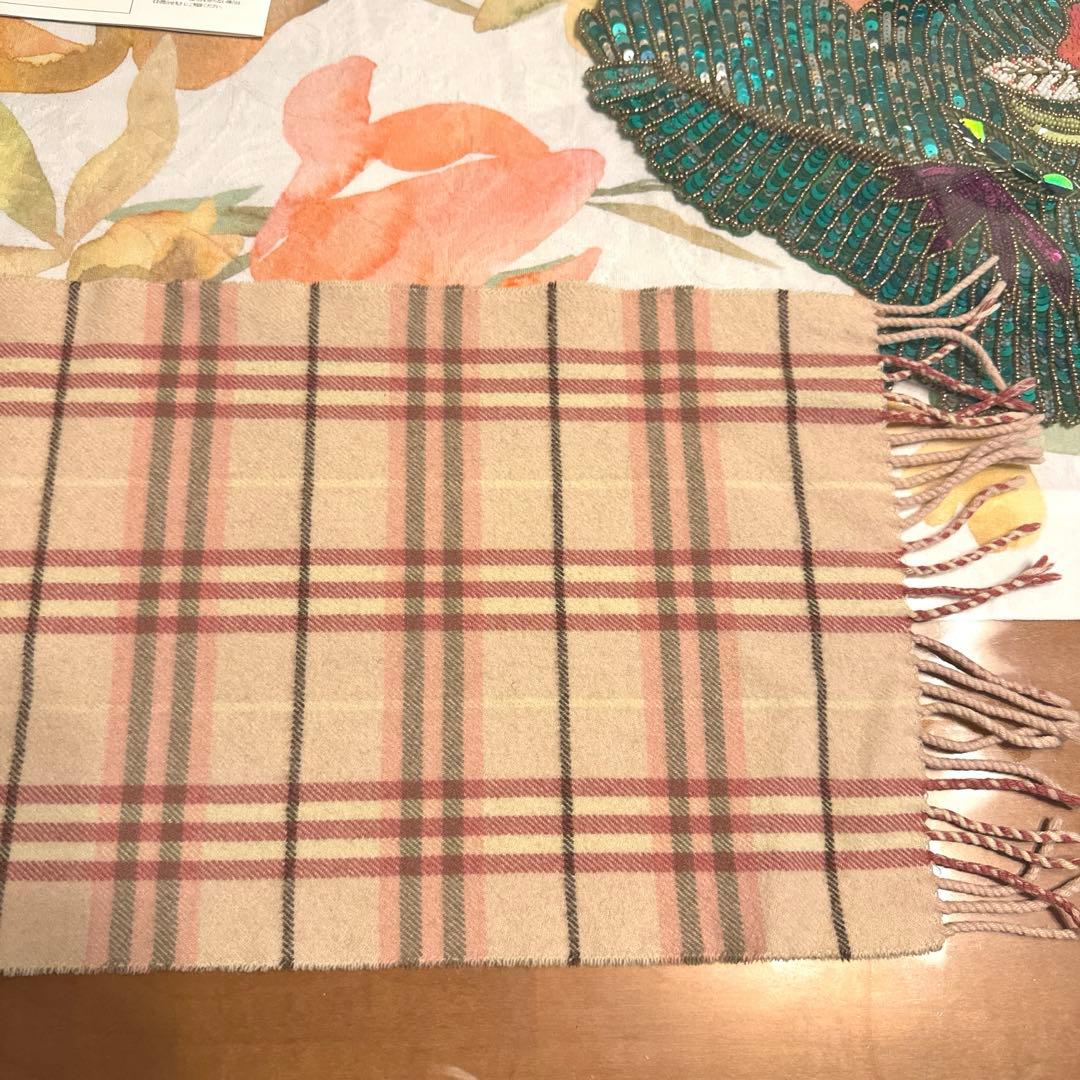 希少カラー　BURBERRY　バーバリー　ノバチェック　カシミヤ　マフラー