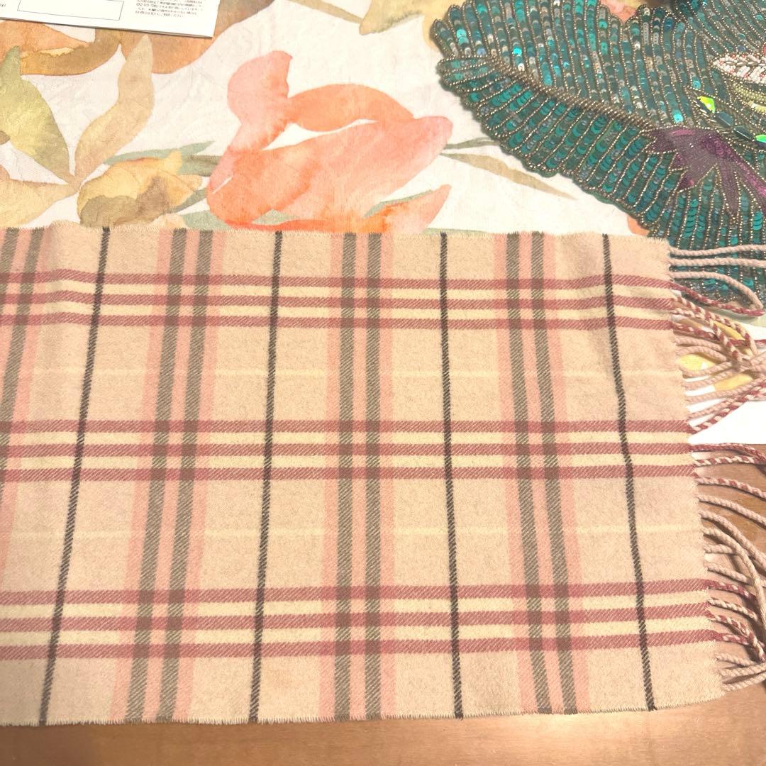 希少カラー　BURBERRY　バーバリー　ノバチェック　カシミヤ　マフラー