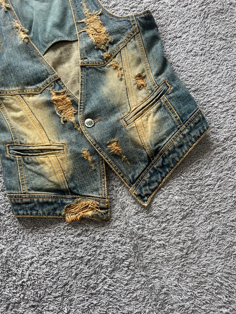 【goa】 Damage Design Denim Vest