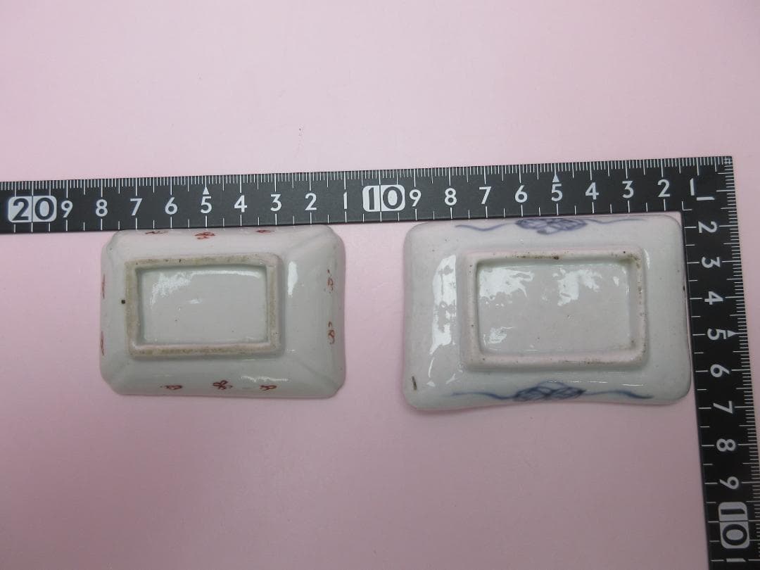 時代 豆皿 赤絵 青手 染付 3枚セット　71017
