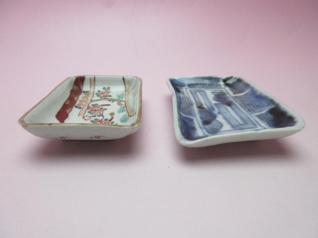 時代 豆皿 赤絵 青手 染付 3枚セット　71017