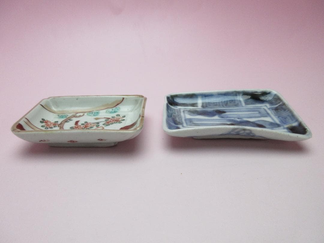 時代 豆皿 赤絵 青手 染付 3枚セット　71017