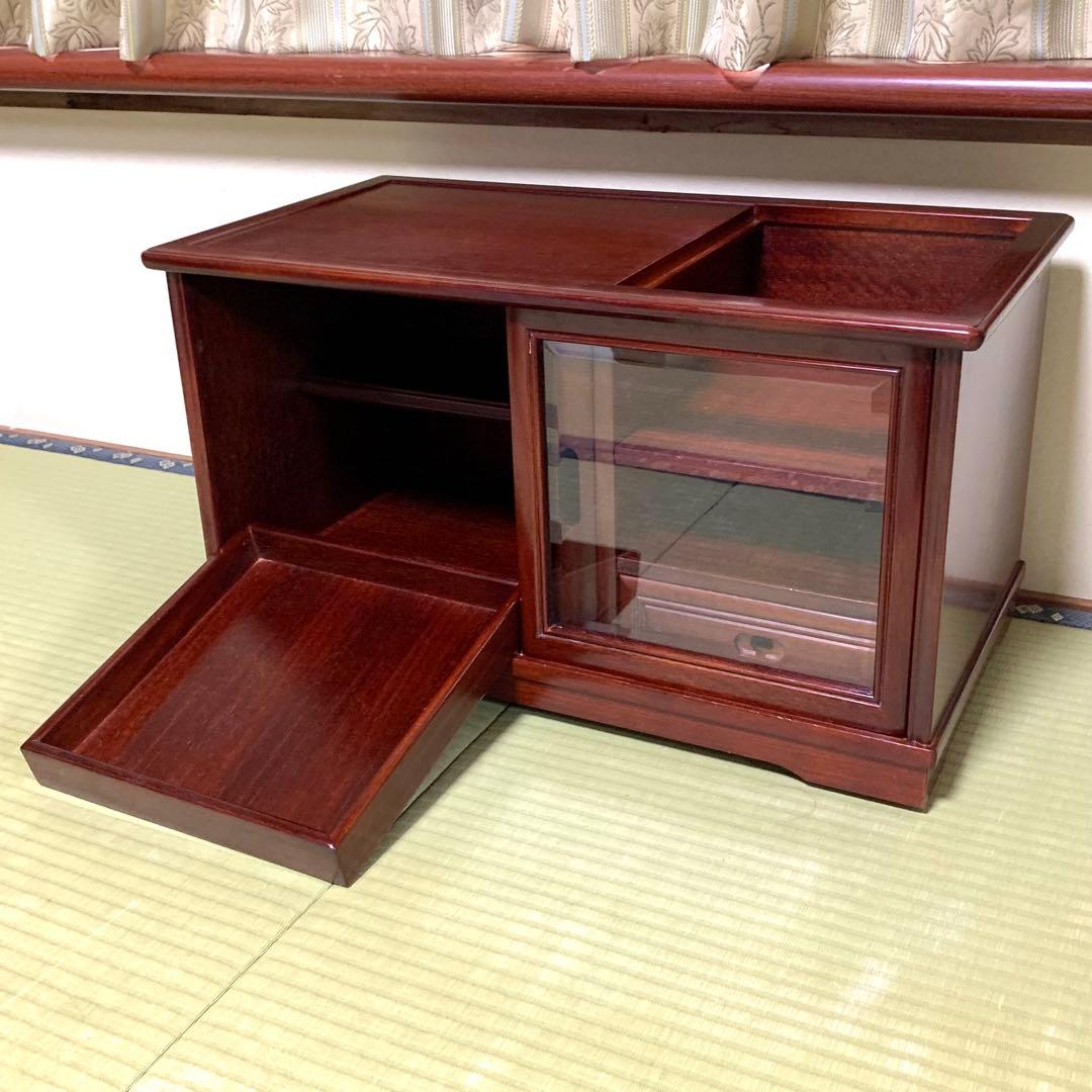 ★*★様 【良好】Karimoku ポットワゴン　茶箪笥 飾り棚和風　レトロ家具