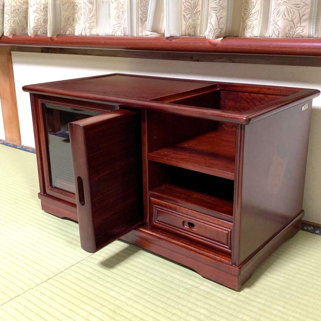 ★*★様 【良好】Karimoku ポットワゴン　茶箪笥 飾り棚和風　レトロ家具