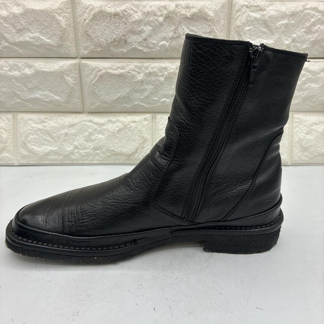 【良品】SAYA サヤ サイドジップ ミドルブーツ 24 シボ革 サイドジップ