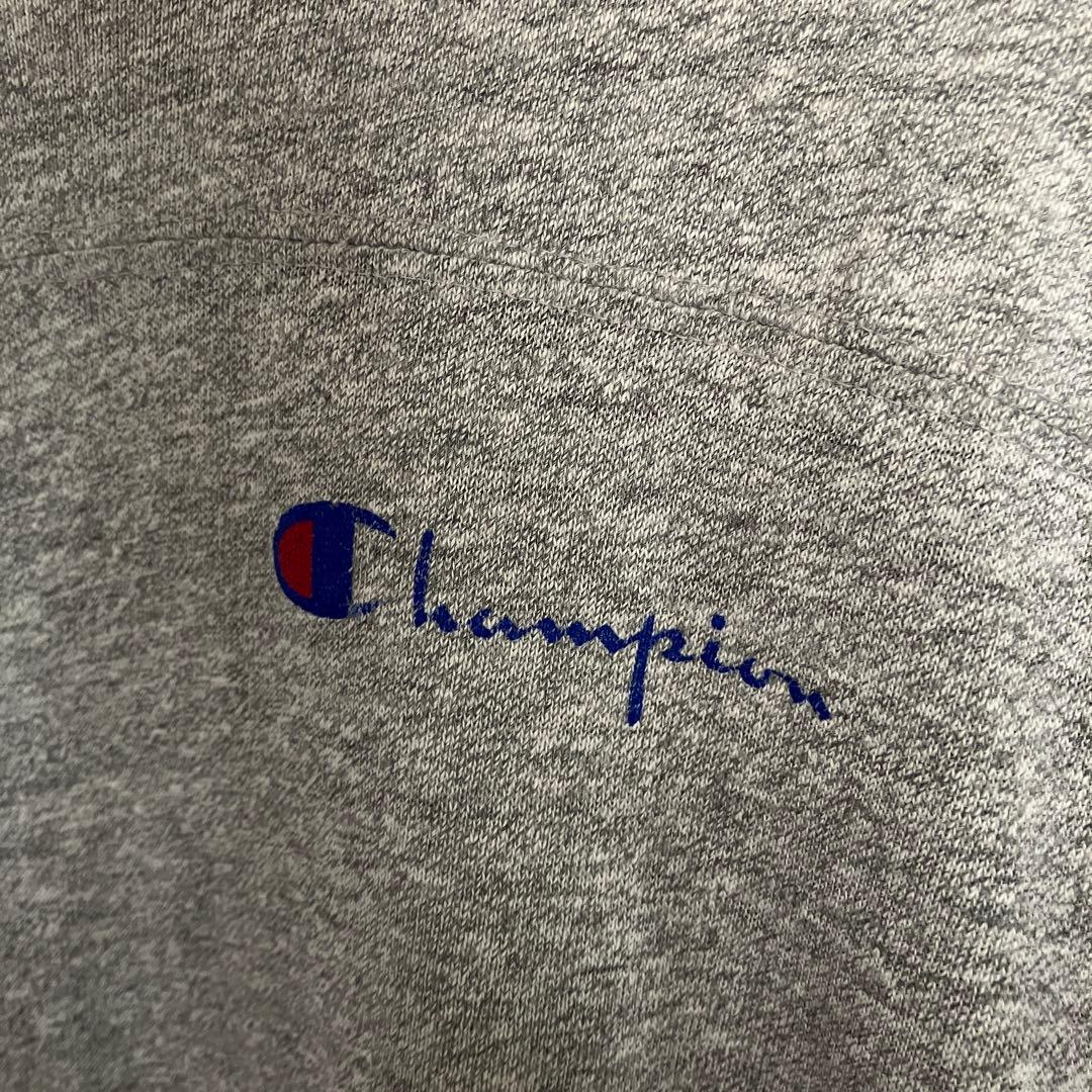 希少 80s トリコタグ チャンピオン フットボールTシャツ 霜降りグレー L