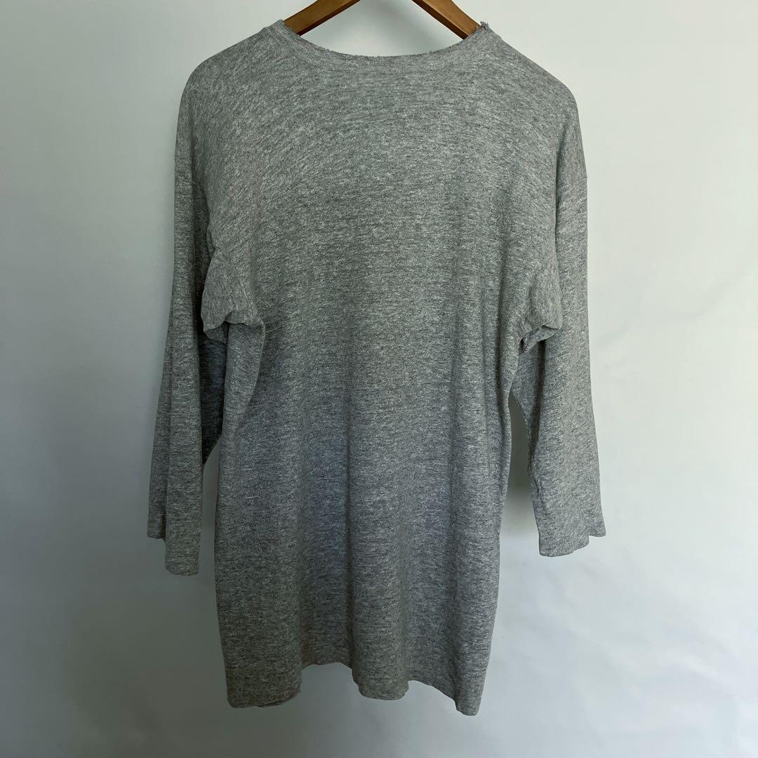 希少 80s トリコタグ チャンピオン フットボールTシャツ 霜降りグレー L