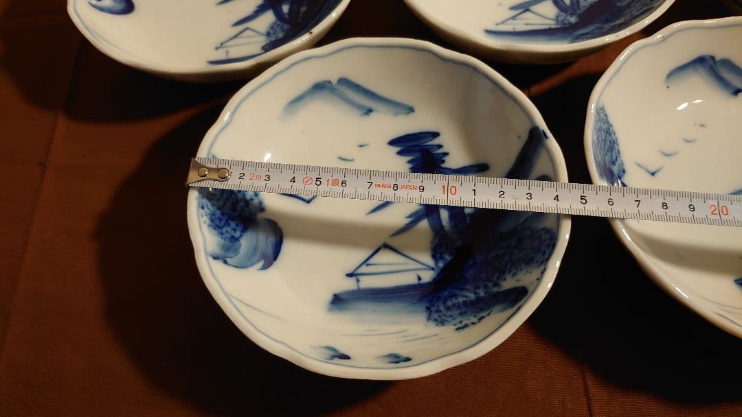 古伊万里　伊万里　染付　なます皿　菓子皿　山水　5客