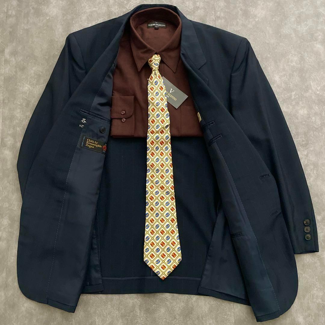 極上 イタリア製 Zegna深紺シングルスーツ × OLD CHANELネクタイ