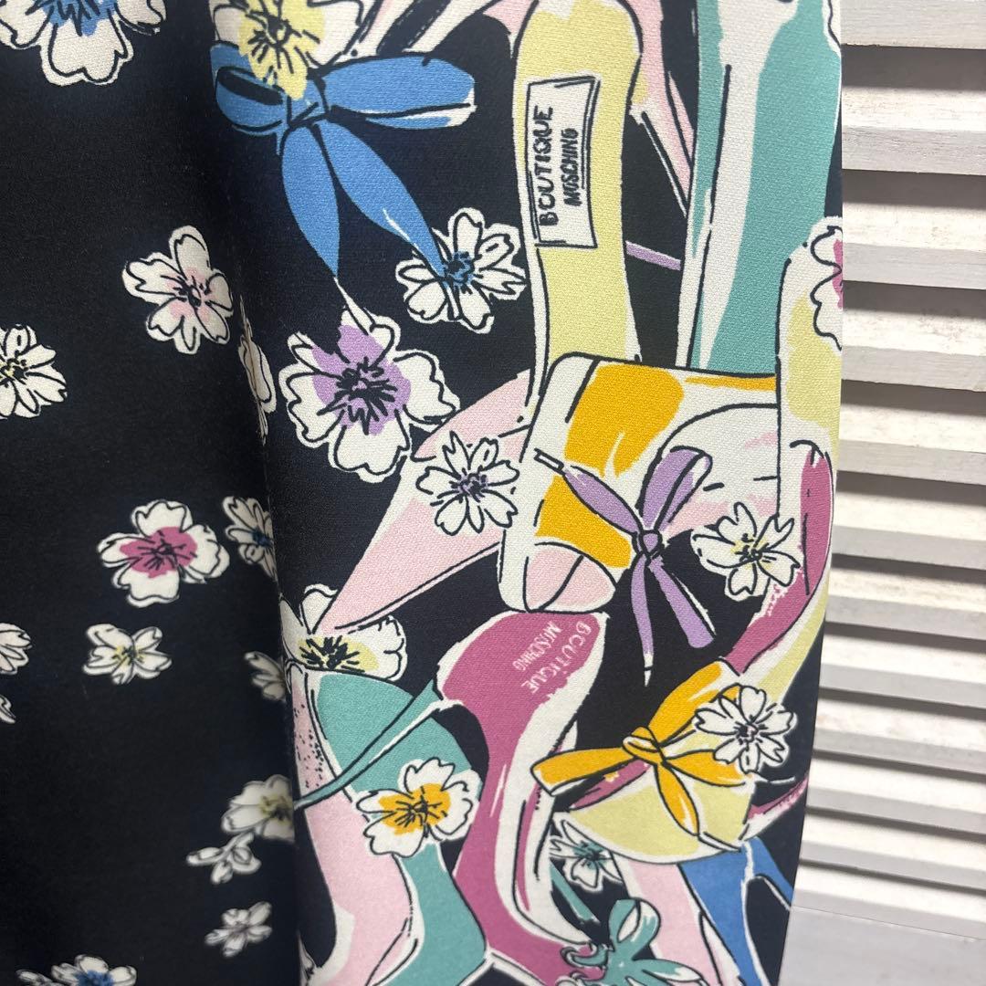 Sam様BOUTIQUE MOSCHINO花柄ノースリーブひざ丈ワンピース
