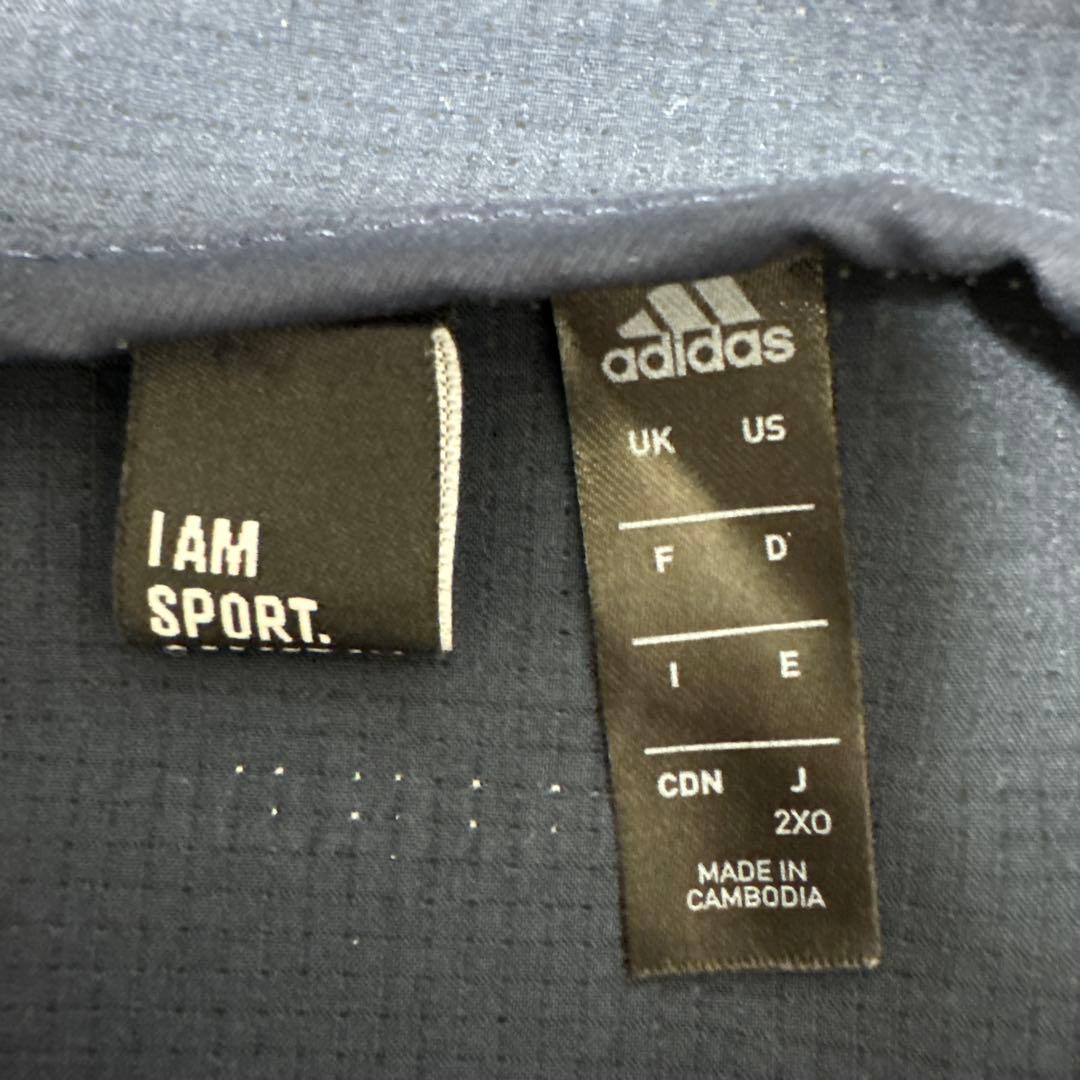 美品 アディダス ナイロンセットアップ ジャケット 2XL ウィンブレ 裏地付
