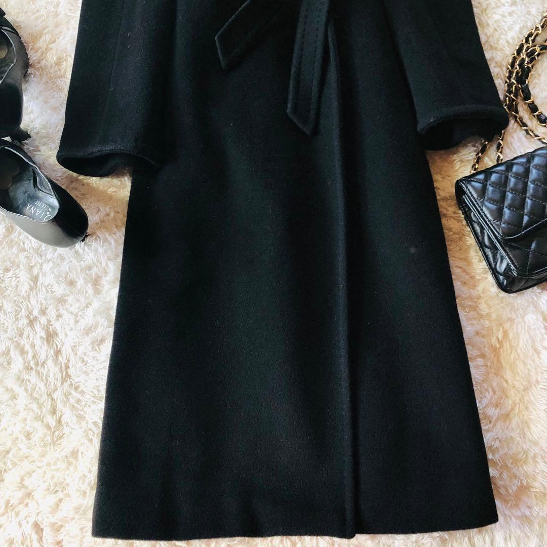希少42✨美品 マックスマーラ マニュエラコート カシミヤ 女優襟 ブラック