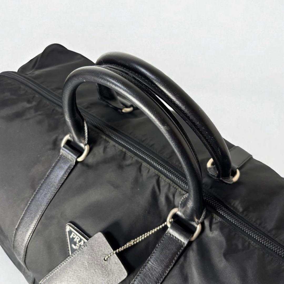 PRADA プラダ ボストンバッグ ハンドバッグ ナイロン サフィアーノレザー