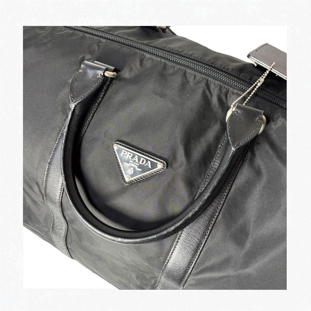 PRADA プラダ ボストンバッグ ハンドバッグ ナイロン サフィアーノレザー