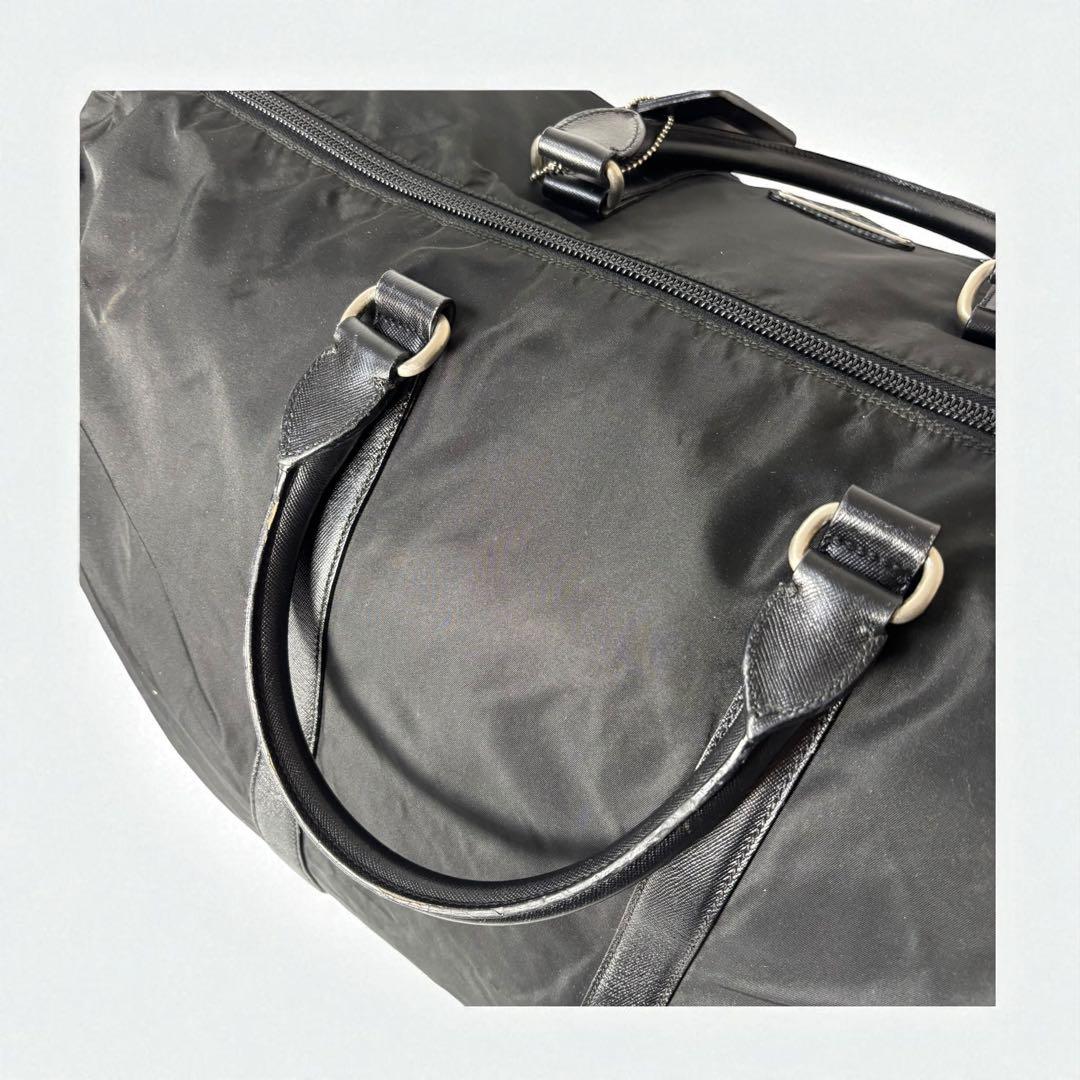 PRADA プラダ ボストンバッグ ハンドバッグ ナイロン サフィアーノレザー