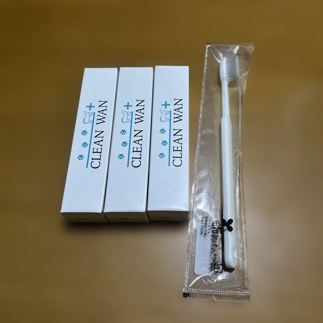 CLEAN WAN クリーンワン　犬用歯磨きジェル　15g×3本　歯ブラシ